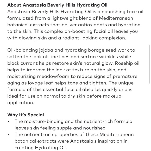 Anastasia Beverly Hills Hydrating Face Oil & Primer BNIB - Picture 6 of 12